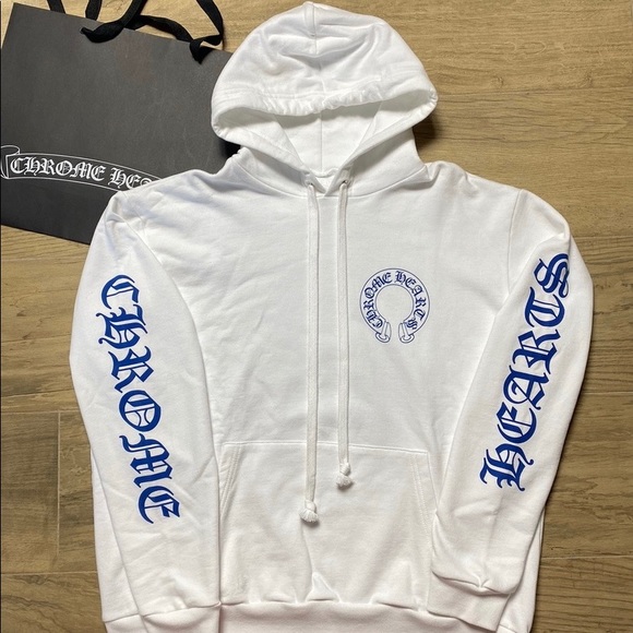 Chrome Hearts Whiteblue Cross Hoodie 